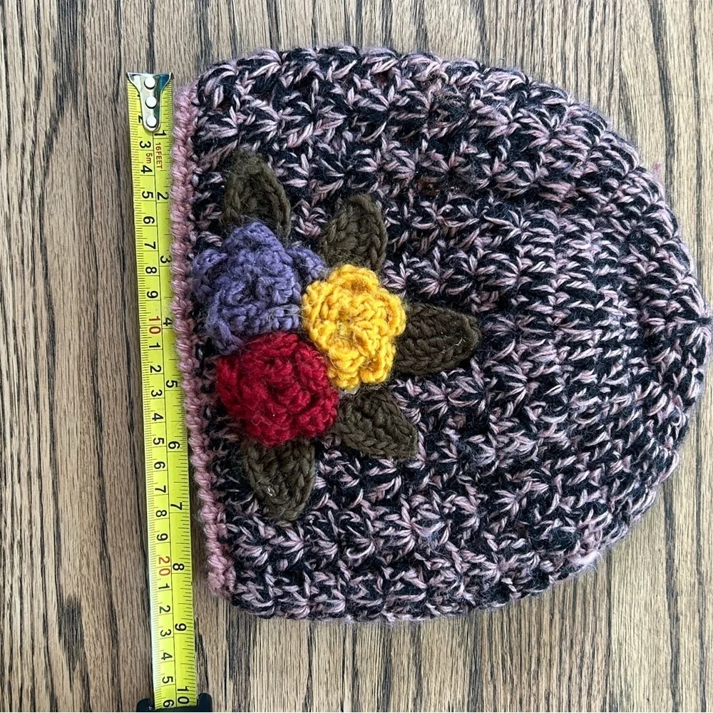 Toddler Crochet Beanie with Floral Design